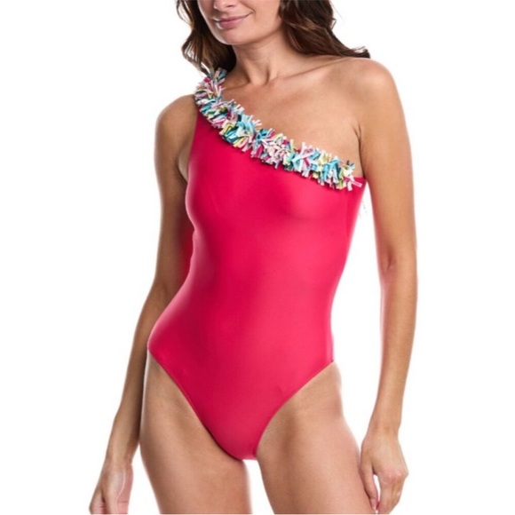 summersalt Other - Summersalt Swimsuit Hot Pink Women's The Confetti Sidestroke One-Piece Size 8